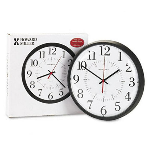 Howard Miller Clock 625323 Alton Mur d'Économie d'Heure d'Auto Horloge 14in Noir 1 AA Batterie