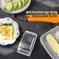 thumbnail image 5 of MaPinKa Egg Slicer for Hard Boiled Eggs - Heavy Duty Aluminum Cutter with Stainless Steel Wires for Perfect Slices of Egg, Strawberry and Soft Fruits - Dishwasher Safe (Silvery), 5 of 8