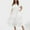 White, variant on Women Plus Size V Neck Soild Color Elegant Ruffled Sleeves Casual Pleated Skirt Casual Dress Women's plus Casual Dresses Women Summer Outfits Lady Summer Dress Trend Dresses for Women Women's Midi