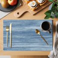 thumbnail image 2 of Blue Placemats Set of 4, Vintage Modern Abstract Art Ombre Placemats for Dining Table, Place Mats for Kitchen Tabletop, Waterproof Wipeable Dining Table Mats Set, 2 of 9