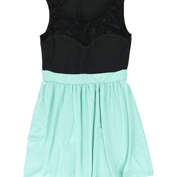 Sunnow Womens Lace Insert Shift Dress, Black, Small