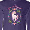 thumbnail image 4 of Inktastic You Are Magical Pink and White Unicorn with Flowers Long Sleeve T-Shirt, 4 of 5