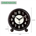 thumbnail image 2 of 2X Reloj Despertador Luminoso de 4 Pulgadas Redondo Silencioso AnalóGico Reloj de Mesa Sin Tictac Funciona con Pilas con Alarma Fuerte para Dormitorio, 2 of 7