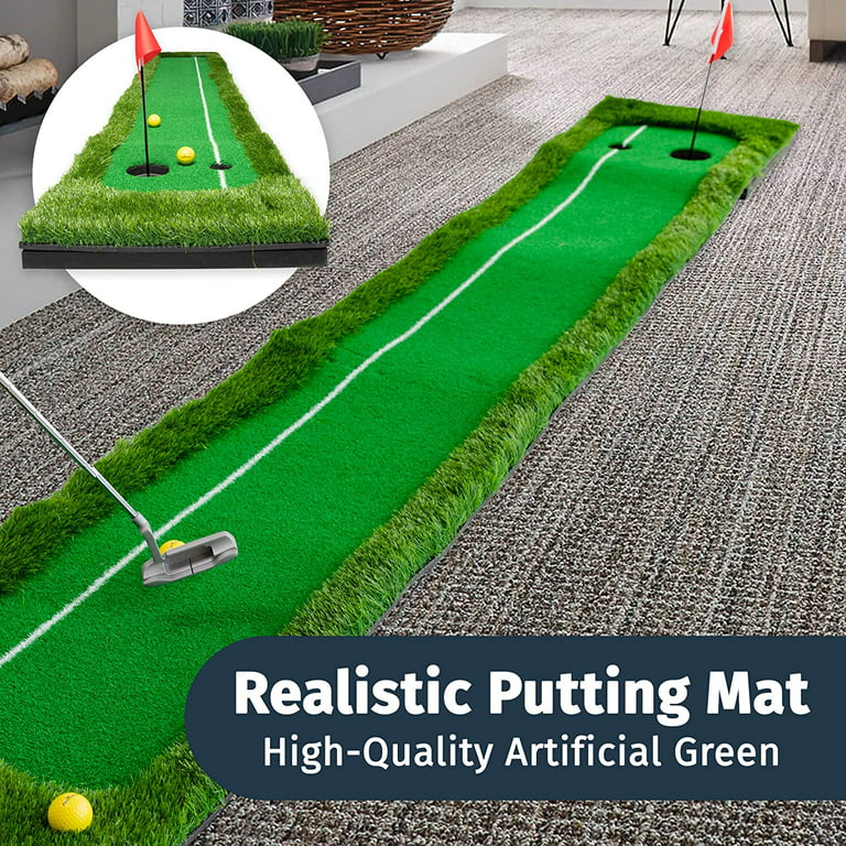 Abco Tech Golf Putting Green Mat - Portable Synthetic Turf Mat - Outdoor  and Indoor - for Practicing and Training - Long Lasting Design - Includes 3