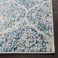 thumbnail image 4 of Safavieh Madison Collection MAD604E Glam Ogee Trellis Distressed Non-Shedding Stain Resistant Living Room Bedroom Area Rug, 6'7" x 9'2", Cream / Turquoise, 4 of 5