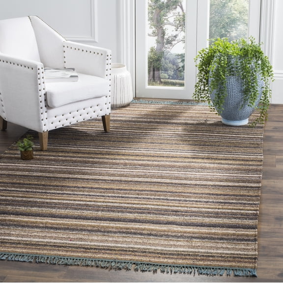 SAFAVIEH Kilim Trafford Striped Area Rug, Grey/Purple, 4' x 6'