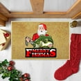 thumbnail image 3 of Christmas Themed Santa and Fish Design Non Absorbent Floor Mat for Holiday Velvet Fabric 40x60cm, 3 of 4