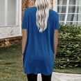 thumbnail image 4 of Pimfylm T Shirts for Women Graphic, Womens Summer Tops Short Sleeve T Shirts Crew Neck Tee Loose Fit Shirt Side Split Casual Comfy Tunic Tops(Blue,L), 4 of 6