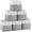 White/Grey-6 Pack, variant on Cube Storage Baskets, 6 Pack 11x11 inch with Cotton Handles for Closet, Shelves, Clothes, Towel (White/Navy Blue)