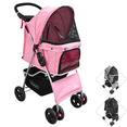 thumbnail image 1 of Carriola para Mascotas Cochecito para Perros y Gatos Pequeños - Medianos Plegable Cesta de Almacenamiento Ruedas con Freno - Rosa, 1 of 7