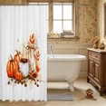 thumbnail image 3 of Erosebridal Pumpkin Coffee Shower Curtain 72Wx78L,Cozy Fall Bath Curtain,Orange White, 3 of 6