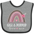 thumbnail image 3 of Inktastic Gigi and Poppop Love Me Rainbow Girls Baby Bib, 3 of 4