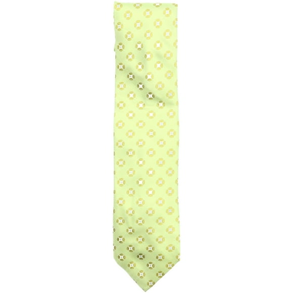 Dolcepunta Cravate Géométrique Florale Vert Thé / Blanc Bleu Ciel pour Homme - Taille Unique