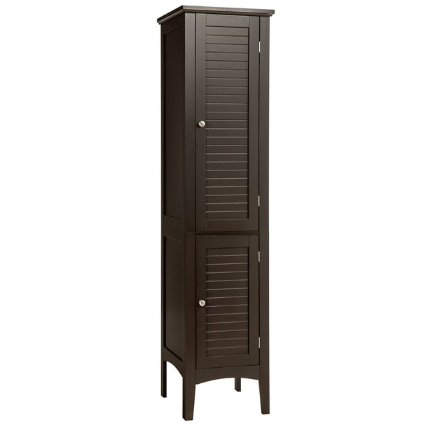 Costway Armario Alto de Baño con 5 Niveles de Almacenamiento Gabinete Independiente Organizador Estrecho para Cocina 37 x 37 x 160 cm