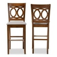 thumbnail image 2 of Bowery Hill Gray Upholstered Walnut Finished Wood 2-Piece Bar Stool Set, 2 of 9