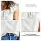 thumbnail image 5 of Blusa sin mangas de un hombro para mujer con ribete de volantes Camiseta informal de verano de color puro elegante Blanco L, 5 of 6