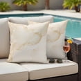 thumbnail image 4 of Marble Beige Outdoor Waterproof Pillow Covers, Modern Abstract Ink Painting Luxury Decorative Square Throw Pillowcase Sofa Cushion Sham for Patio/Couch/Chair, 26"x26" 2 Pack, 4 of 8