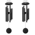 thumbnail image 1 of YSTIANN 2PCS 26-Inch Deep Tone Wind Chimes for Outside - 6 Thick Aluminum Tubes Metal Wind Chime, Soothing Outdoor Decor for Garden, Patio & Backyard - Perfect Gift for Mom & Teachers (Black), 1 of 6