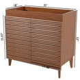 thumbnail image 5 of JONATHAN Y Calandre 36 in. W x 18 in. D x 33 in. H, Thin Linear Slat 2-Shelf, Bath Vanity Cabinet ONLY, Walnut, VAN1007B, 5 of 7