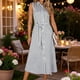 thumbnail image 1 of TaTaai Women's Casual Maxi Dress Sleeveless Striped Linen Midi Dress Lapel Collar Loose Fit Lightweight Summer Commute Vacation Gift, 1 of 5