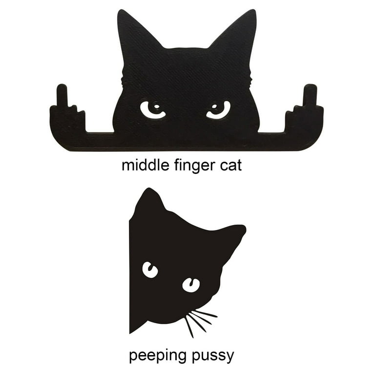 black cat middle finger