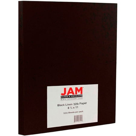 UPC: 0609465313184 | JAM Recycled Paper  8.5×11  32lb Black Linen  500/Pack