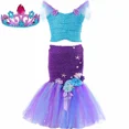 thumbnail image 3 of Disfraz de sirenita para niñas, conjunto de tutú de princesa para Halloween, ropa elegante para fiesta de cumpleaños y carnaval, 3 of 5