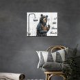 thumbnail image 3 of Black Bear Bathroom Wall Art Funny Bear In Shower Bathroom Pictures For Wall Bathroom Quotes Sign Canvas Print Painting Black And White Bathroom Decor Modern Framed Artwork for Restroom Toilet 16"x12", 3 of 6