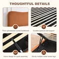 thumbnail image 6 of Twin Size Bed Frame with Lift Up Storage, Boucle Upholstered Platform Bed with Curved Headboard, No Box Spring Needed, Hydraulic Storage, Brown, 6 of 6
