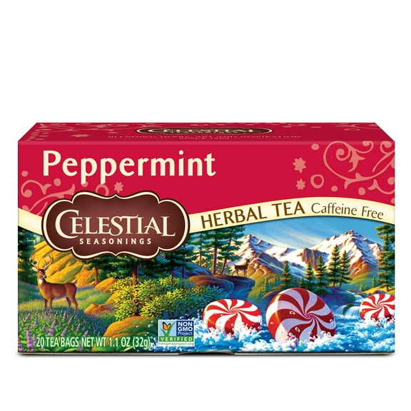 Celestial Seasonings Peppermint Herbal Tea, 20 Count Box