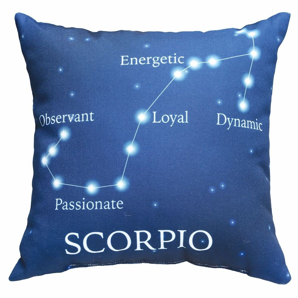 Horoscope Navy Blue Decorative Throw Pillow Scorpio, Learn about the