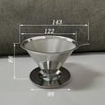 thumbnail image 4 of YAOMOBB Coffee Filter Stainless Steel Coffee Funnel Filter 1 Set Heat Resistant Reusable Cone Filter for Home Kitchen, 4 of 6