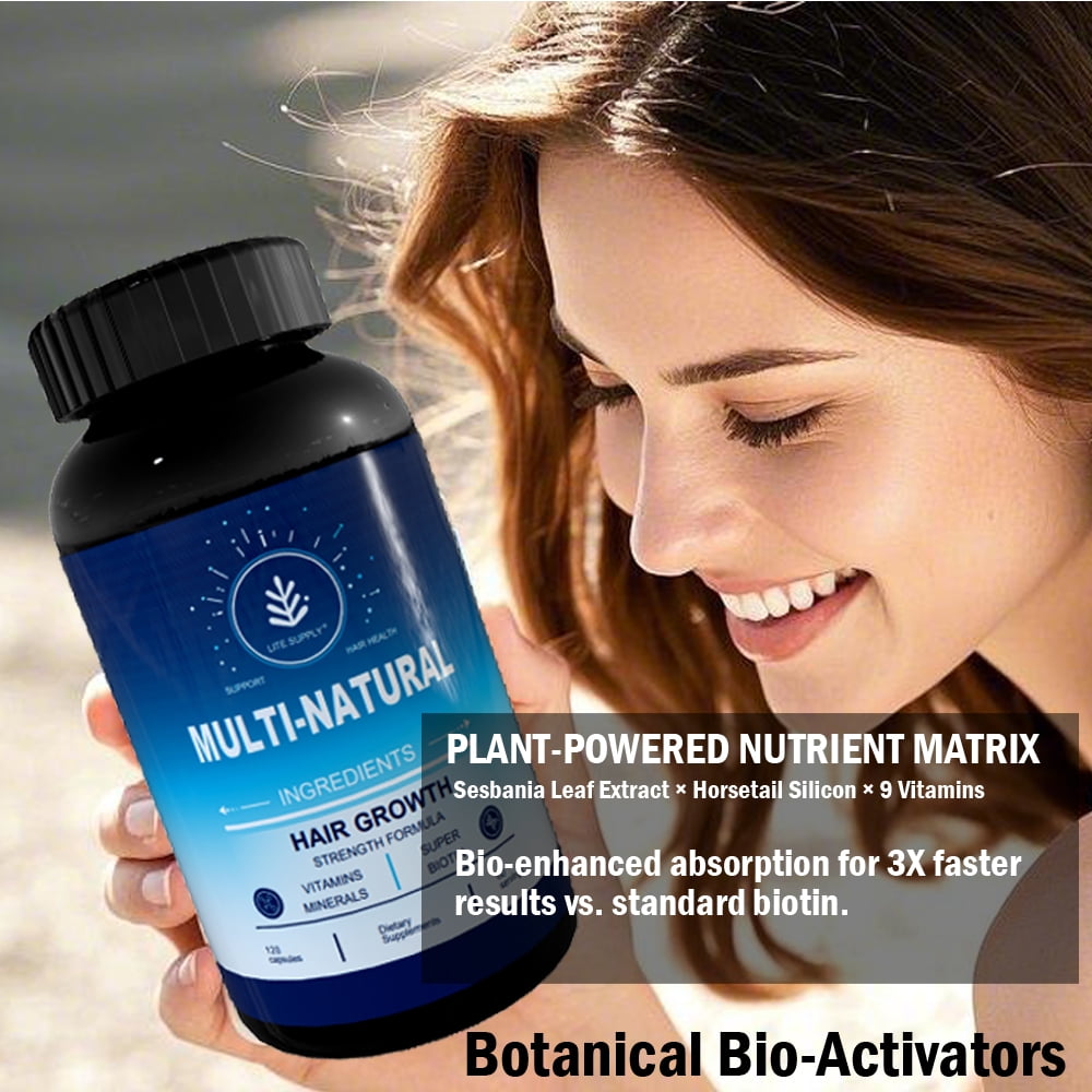 Lite Supply Hair Growth Vitamins, Hair Growth for Women & Men - 120 Hair Growth Capsules, Hair Thickening Products for w/Biotin & Zinc - Hair Supplement, Regrowth Hair Vitamins