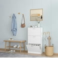 thumbnail image 4 of Ktaxon 3 Drawers Wooden Shoe Cabinet, Entryway Shoe Storage Cabinet Shoe Rack Organizer for Hallway Bedroom Closet Living Room Home Apartment, White, 4 of 9