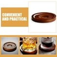 thumbnail image 6 of 2Pcs Whiskey Glasses Pad Round Wood Coaster Wood Coasters for Whisky Glass Rotary Whisky Glass Coasters, 6 of 6