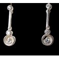 thumbnail image 2 of Art Deco Clear Cubic Zircon 925 Sterling Silver Drop/Dangle Earrings | 1 Inch |, 2 of 3