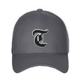 thumbnail image 2 of Daxton Structured Baseball Hat Cap Old English A to Z Letter Number Initial-Charcoal, Letter T, 2 of 4