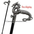 thumbnail image 5 of Handmade Walking Stick Gentleman Cane - 34" Elegant Brass Intricate Dragon Head Design Walking Stick Perfect for Formal Occasions and Special Events, 5 of 5