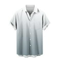 thumbnail image 3 of 2 Pack S-5X Mens Big & Tall Shirts with Pocket Plus Size Short Sleeve Button-Down T-Shirts Lightweight Gradient Collared Hawaiian Beach Tees Tops, 3 of 8