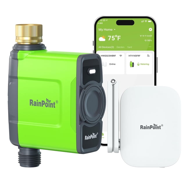 Temporizador de agua RAINPOINT WiFi para riego con latón