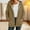 Brown, variant on Women's Warm Plush Jacket Hooded Zip-up Soft Loose Fall Winter Lightweight Coat with Pockets, White XL