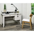 OneSpace Executive Desk with Hutch, USB and Charger Hub, Wood Grain