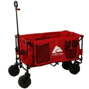 Ozark Trail Hazel Creek Extra Large Wagon with Extended Handle, Red, Outdoor, Camping, Height 50.5 inches