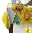 thumbnail image 3 of Sunflower Rectangle/Square/Round Waterproof Tablecloths 60x102 inch Watercolor Summer Flower Botanical Yellow Striepd Polyester Table Cloth Table Cover Tabletop for Wedding Party Dinner, 3 of 6