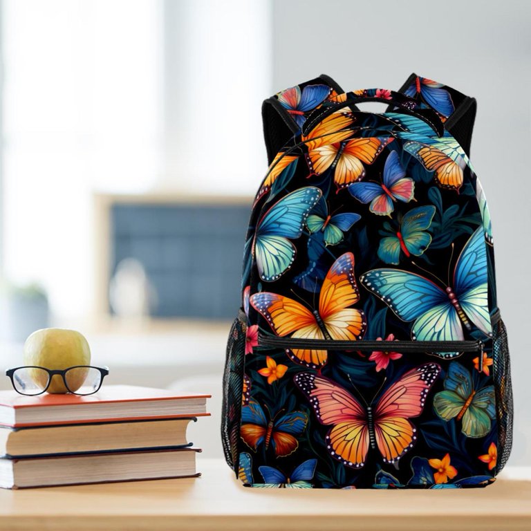 Lightweight Backpack Butterfly School Bag Travel Laptop