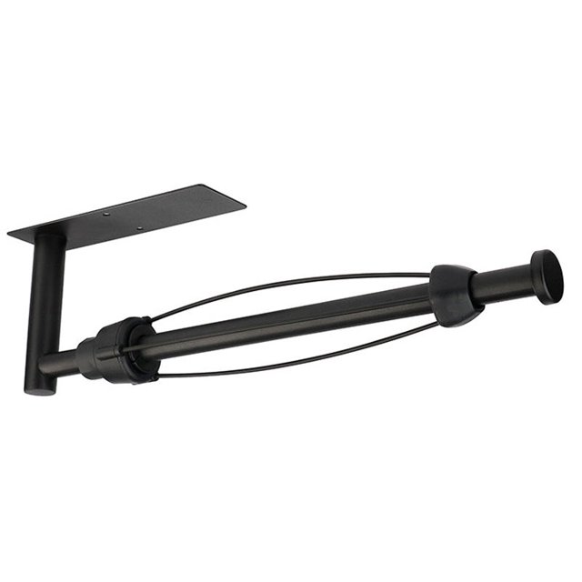 Portarrollos de toallas de papel montado en la pared puerta de cocina autoadhesiva o portarrollos de papel higiénico de perforación negro se adapta al gabinete LingWen 9024719132075