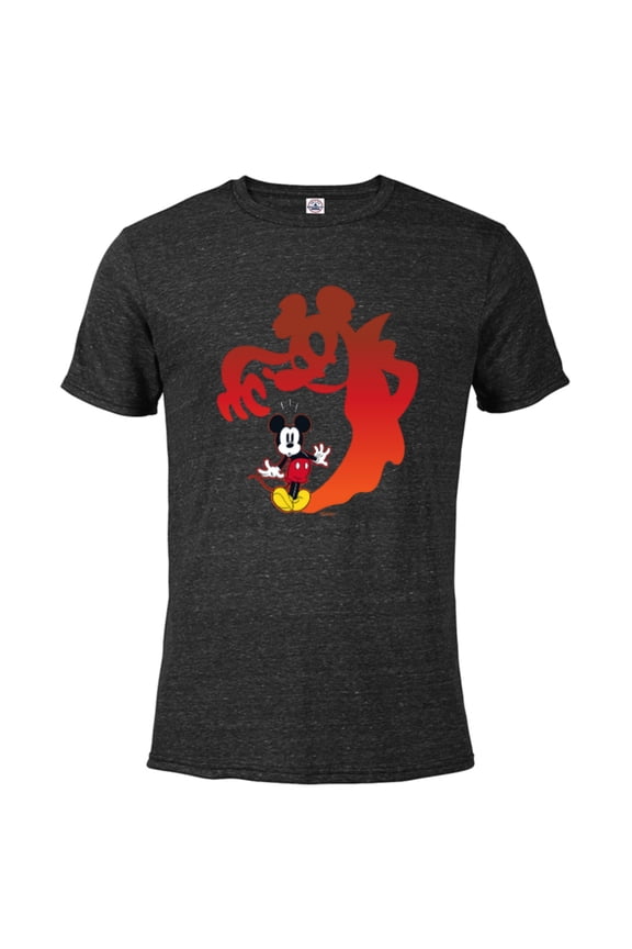 Mickey Mouse Halloween Spooky Scary Shadows Vampire - Short Sleeve Blended T-Shirt for Adults - Customized-Black Snow Heather
