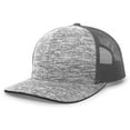 thumbnail image 2 of Pacific Headwear Aggressive Heather Trucker Snapback Cap 106C Graphite/Light Charcoal Os, 2 of 2