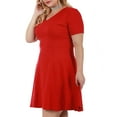 thumbnail image 2 of InstantFigure Curvy Plus Size Short V-neck Panel dress 16808MC, 2 of 9