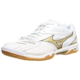 thumbnail image 1 of [Mizuno] Badminton Shoes Wave Fang PRO White x Gold 24.0 cm 2E, 1 of 5
